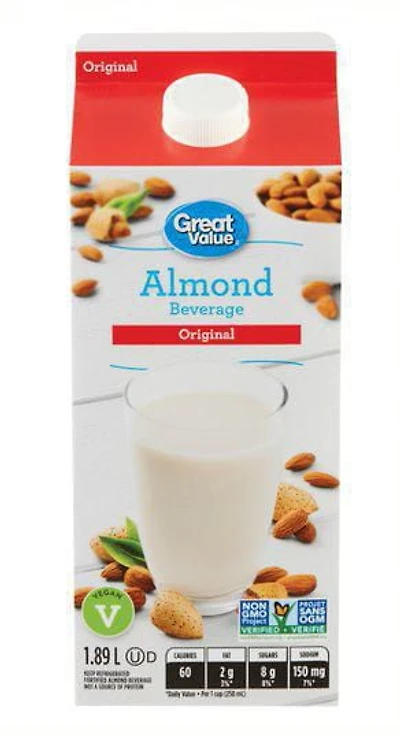 Boisson aux amandes Originale de Great Value
