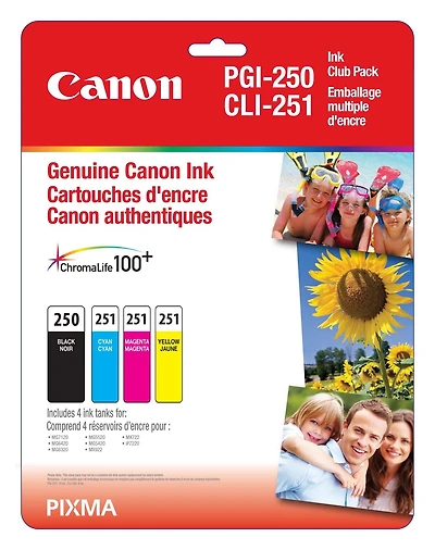 Canon Canada Inc Canon PGI-250 Bk / CLI-251 C,M,Y Ink Club Pack