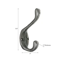 Double Iron Hook Antique Silver - Ensemble De 3