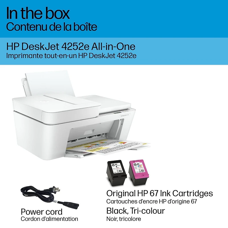 HP Deskjet 4252e All-in-One Printer, w/ 3 months free Instant Ink, HP DeskJet 4252e