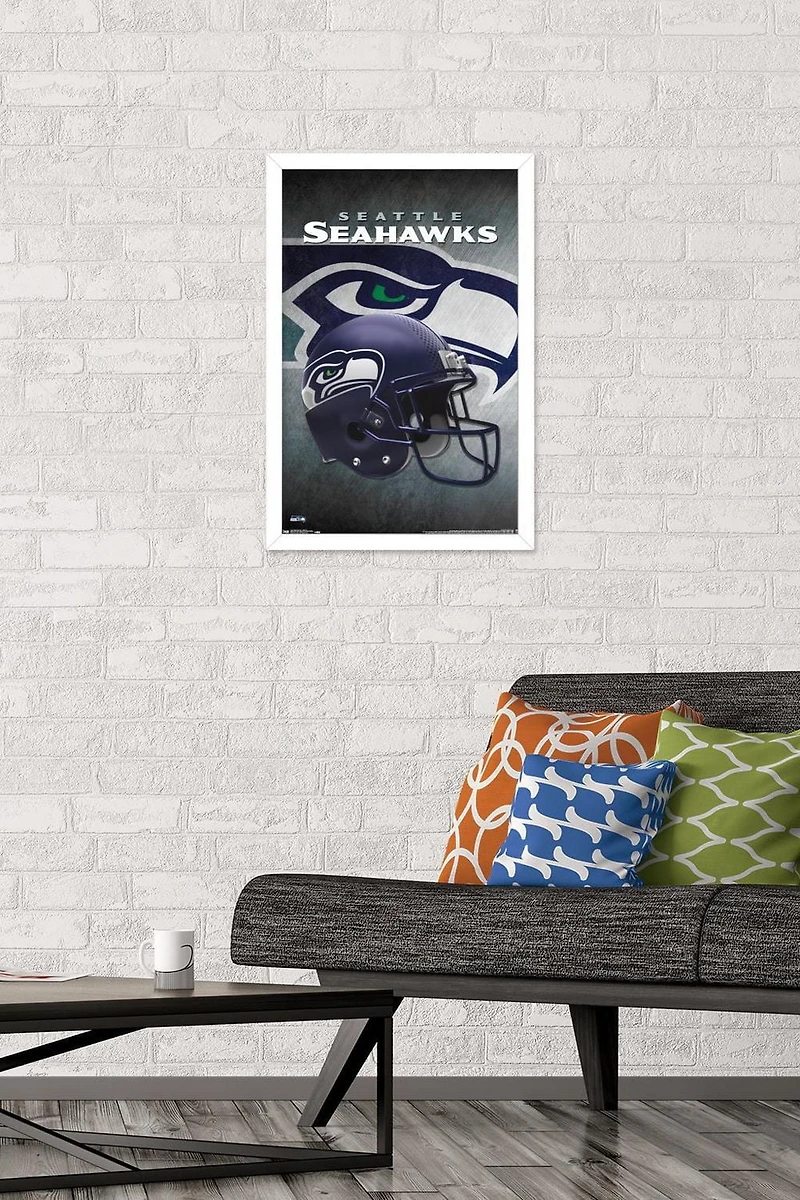 NFL Seattle Seahawks - Helmet 16 Wall Poster, 14.725" x 22.375" Framed