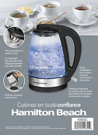 Bouilloire en verre de 1,7 litre Hamilton Beach 40855C