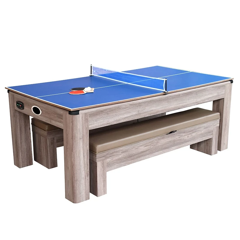 Hathaway Driftwood 7' Air Hockey Table Combo Set with Benches