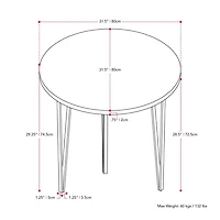 Table de bistrot d'intérieur ronde CorLiving Ezra, petite, avec plateau en bois d'ingénierie et pieds en fer noir, pouvant accueillir jusqu'à 4 personnes