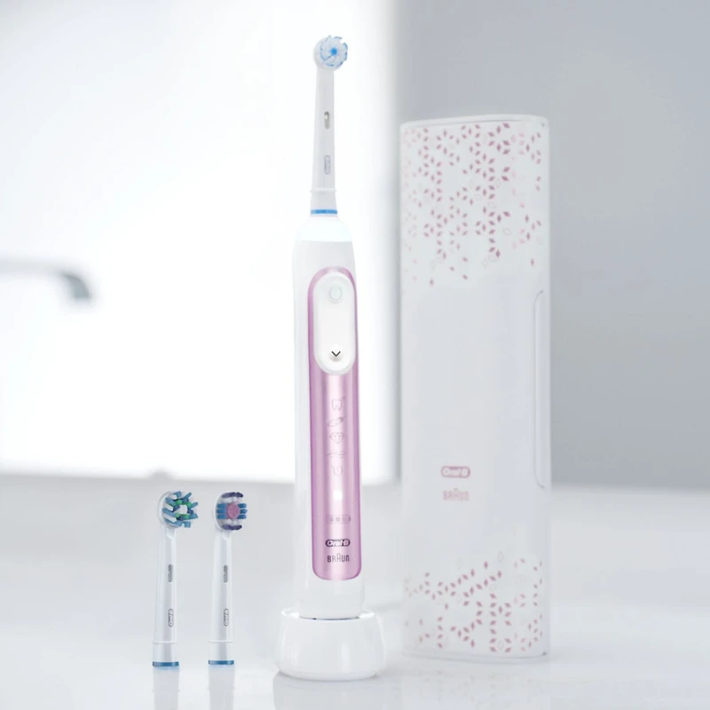 Oral-B 9600 Electric Toothbrush, 3 Brush Heads, Powered by Braun, Sakura Pink