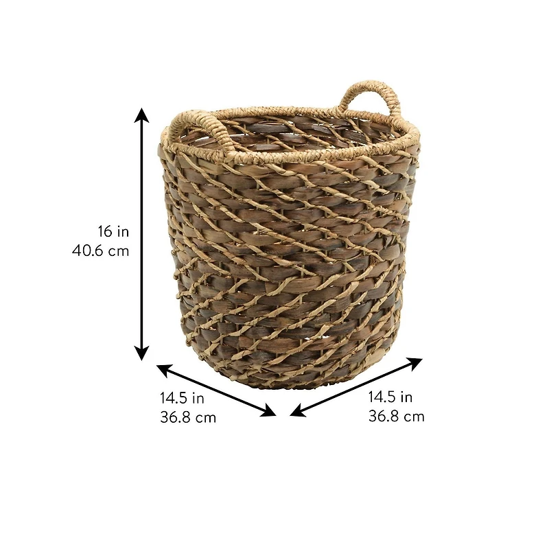 Panier de rangement bacbac et bangkuang, fabriqué avec des fibres naturelles, marron Panier en roseau tissé