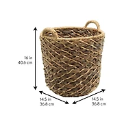 Panier de rangement bacbac et bangkuang, fabriqué avec des fibres naturelles, marron Panier en roseau tissé