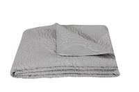Marina Decoration Solid Embossed Pinsonic Coverlet Bedspread Bedding Ultra Soft Summer Quilt Set with Shams, Silver Color
