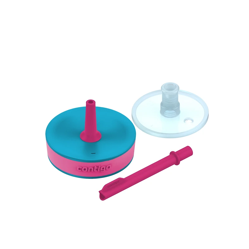 Gobelet antidéversement pour enfants Contigo Leighton en acier inoxydable avec paille, 12 oz (354 ml), azalée et violet,, ensemble de 2