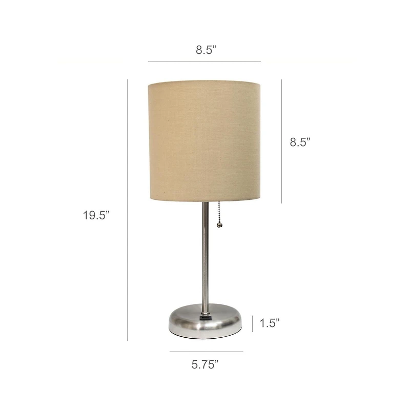 Lampe bâton LimeLights avec port de charge USB et abat-jour en tissu