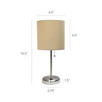 Lampe bâton LimeLights avec port de charge USB et abat-jour en tissu