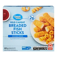 Great Value Breaded Fish Sticks, 680 g