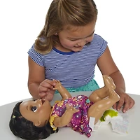 Baby Alive Happy Hungry Baby Black Straight Hair Doll-Bilingual