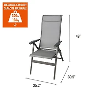 Fauteuil Inclinable de Camping Pliable Ozark Trail Deluxe, Gris, Patios et Terrasses Extérieurs