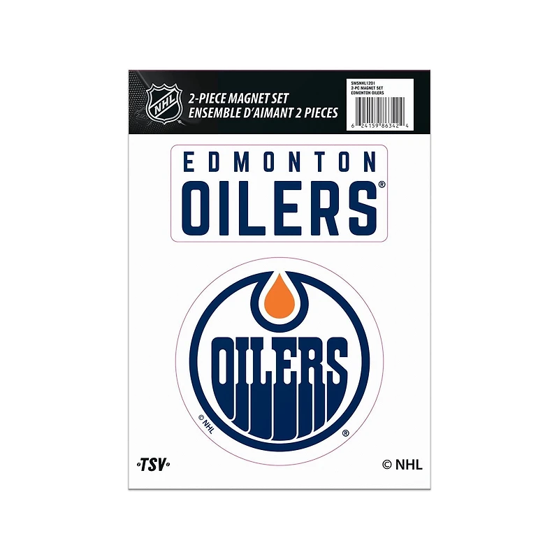 The Sports Vault Edmonton Oilers 2Pc Aimants Ensemble de 2 pièces