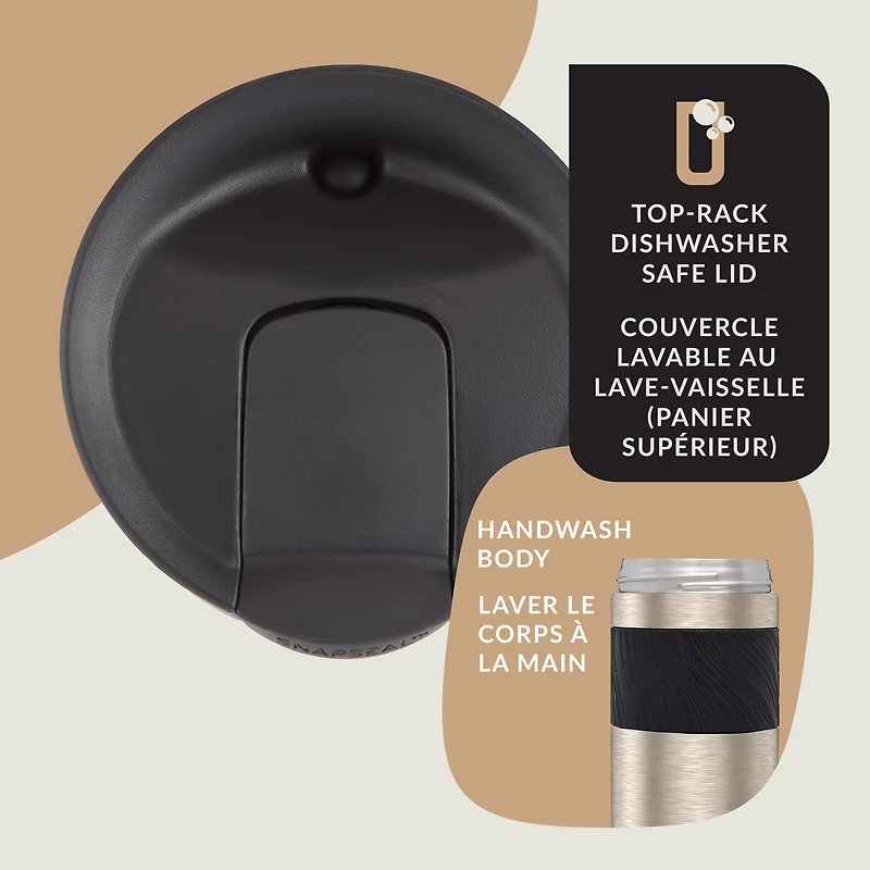 Contigo Byron 2.0 Stainless Steel Travel Mug with SNAPSEAL Lid and Grip, 20 oz (591 ml), Brown Sugar, 1 Count