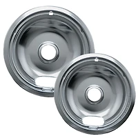 Range Kleen 10910A2X Style F 2 Pack Heavy Duty Chrome Drip Bowls, Pack of 2 - 1 Small & 1 Large