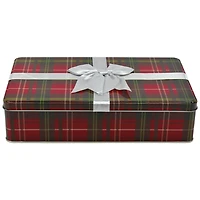 HOLIDAY TIME BOW SQUARE TIN LARGE