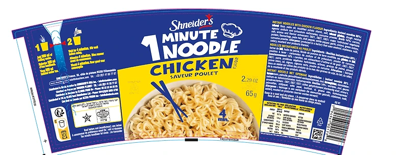 Soupe de nouilles au poulet Shneider's 65g