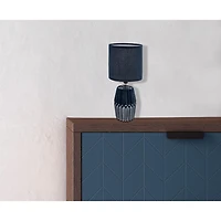 Lampe De Table En Céramique Avec De L'Ombre En Bleu Marine Méridien