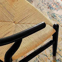 Heavenly Collection | Chaise de salle à manger Wishbone en bois noir pour cuisine ou salle à manger