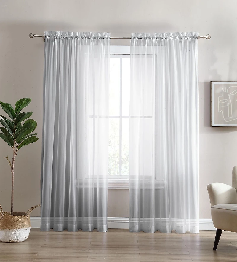 Sheer Window Panel Curtain- 2 Pack