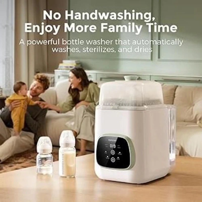 Lave-biberons, stérilise et sèche-biberons Momcozy KleanPal Pro - Machine de nettoyage tout-en-un pour les biberons, les pièces de pompe et les articles essentiels pour bébé - Gain de temps et entreti