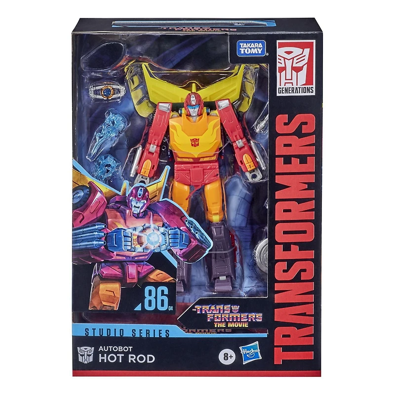 Transformers Studio Series 86, figurine Autobot Hot Rod 1986 de 16,5 cm du film Transformers: Le Film, classe Voyageur, dès 8 ans