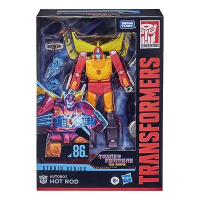 Transformers Studio Series 86, figurine Autobot Hot Rod 1986 de 16,5 cm du film Transformers: Le Film, classe Voyageur, dès 8 ans
