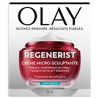 Crème pour le visage Olay, crème microsculptante hydratante pour le visage Regenerist, sans parfum – Hydratant, anti-âge, anti-rides, soins de la peau – Acide hyaluronique, niacinamide 50 mL