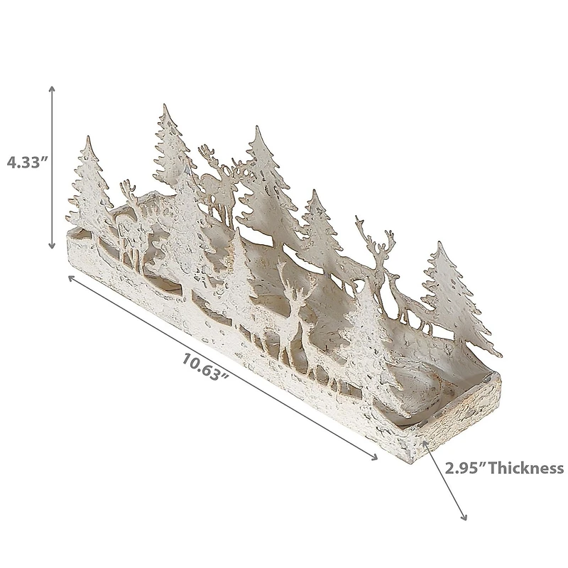 Décor De Table Forêt Blanche Et Cerf