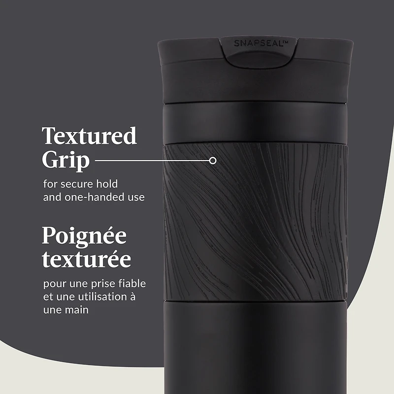 Contigo Byron 2.0 Stainless Steel Travel Mug with SNAPSEAL Lid and Grip, 24 oz (709 ml), Licorice, 1 Count
