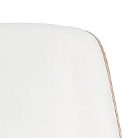 Mainstays Daphne Office Chair, White Fabric with Camel Faux Leather