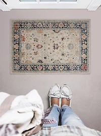 Great Zero Leona Ivory & Blue 2' x 3' Accent Rug