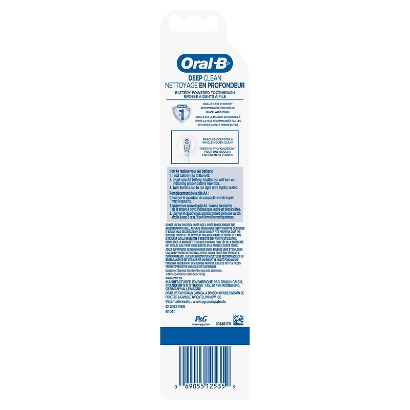 Oral-B Complete Battery Powered Toothbrush, 1 Count, Colours May Vary