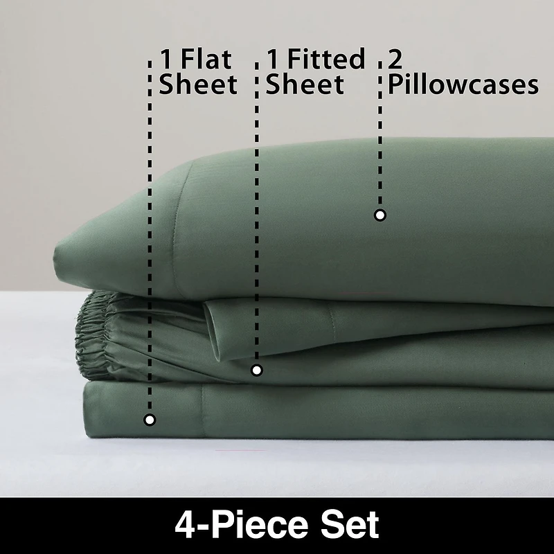 Allswell 300 Contexture doux et soyeux 4 pièces viscose de bambou Ensemble de draps