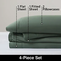 Allswell 300 Contexture doux et soyeux 4 pièces viscose de bambou Ensemble de draps