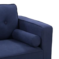 CorLiving Mulberry Mid-Century Comfy Wide Indoor Armchair with 2 Bolster Cushions and Wood Legs