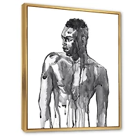 Designart Bel Homme Africain Portrait Sur Blanc I ART MURAL À CADRE FLOTTÉ