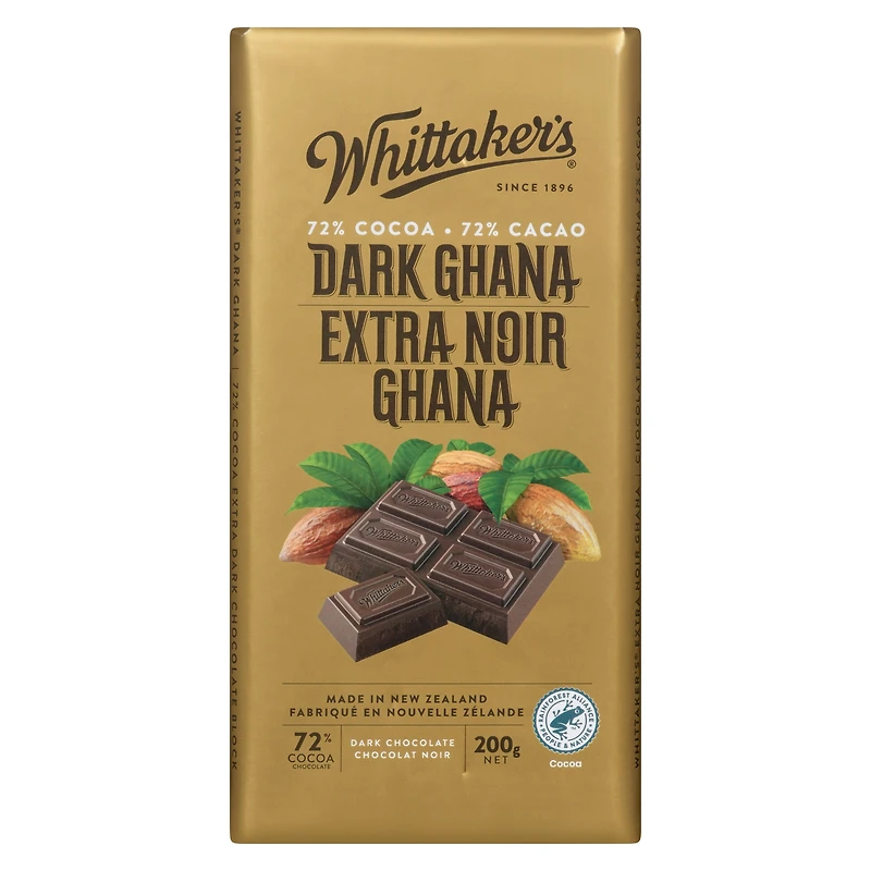 Bloc Chocolat  Dark Ghana de Whittaker, 200 grammes