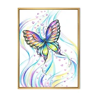 Designart Papillon irisé ART MURAL À CADRE FLOTT