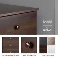 Commode Astrid de Prepac à 6 tiroirs en fini expresso                       