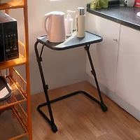 Homy Casa Portable Folding Utility Cart with Black Matte Surface and Fixed Cup Slot