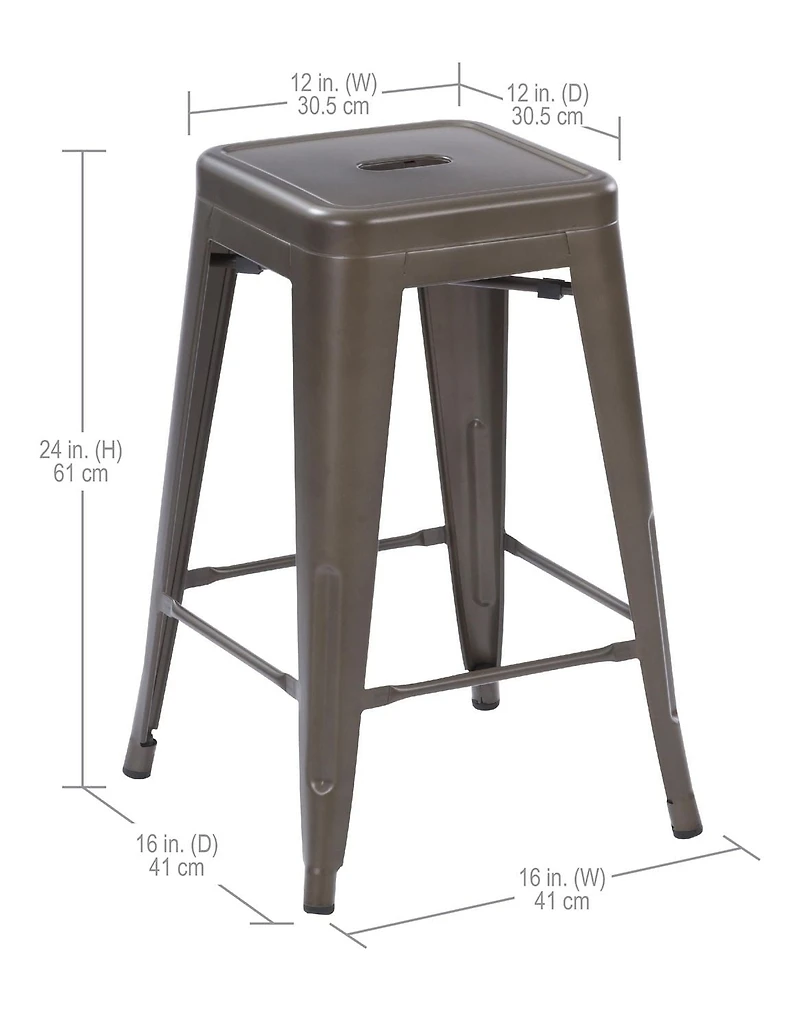 Ensemble de 4 tabourets de bar en métal de 24 po de Mainstays - Multicolores