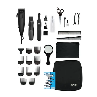 Wahl Signature Series Home Barber Kit - Model 3195, 30 Piece kit with soft storage case