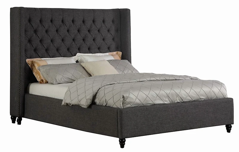 Olivia Queen Platform Bed, Grey