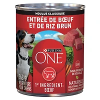 Purina ONE SmartBlend Moulue Classique Entrée de Boeuf et Riz Brun, Nourriture Humide pour Chiens 368 g 368g