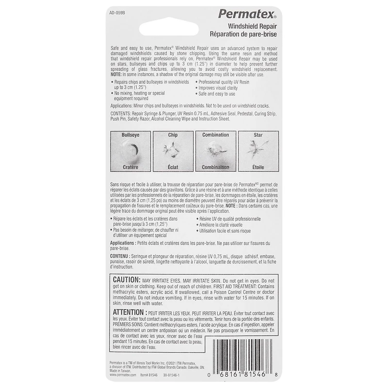 Permatex Windshield Repair Kit, Kit
