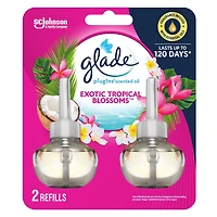 Glade Branchées® Huile parfumée Recharge, Fleurs tropicales exotiques deux recharges