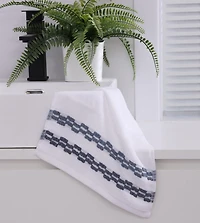 Ensemble de serviettes de luxe Chaps – paquet de 4, bleu marine, 12 po x 12 po
